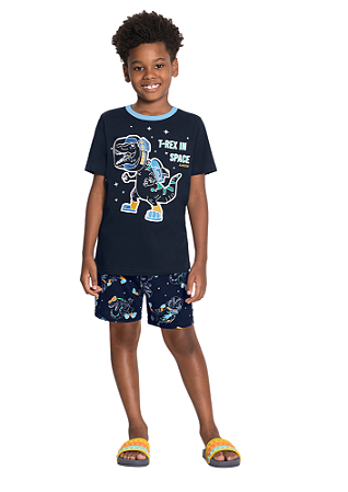 PIJAMA INFANTIL MENINO BRILHA NO ESCURO | ALAKAZOO (8 ANOS)