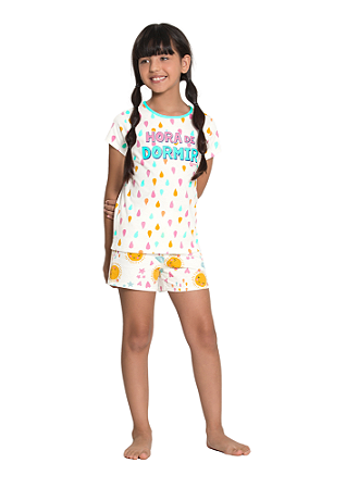 PIJAMA INFANTIL MENINA BRILHA NO ESCURO | ALAKAZOO (8 ANOS)