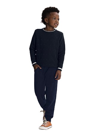 BLUSÃO INFANTIL MENINO EM TRICÔ TEXTURIZADO | ALAKAZOO (4 / 8 / 14 ANOS)