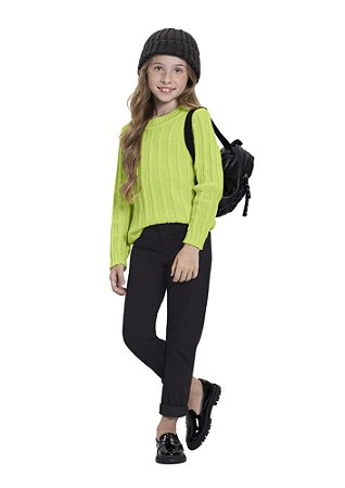 BLUSA INFANTIL MENINA EM TRICÔ | ALAKAZOO (4 A 16 ANOS)