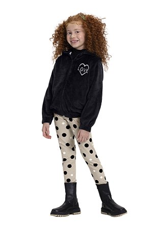 CONJUNTO INFANTIL MENINA COM JAQUETA EM PELO | ALAKAZOO (6 / 10 / 16 ANOS)