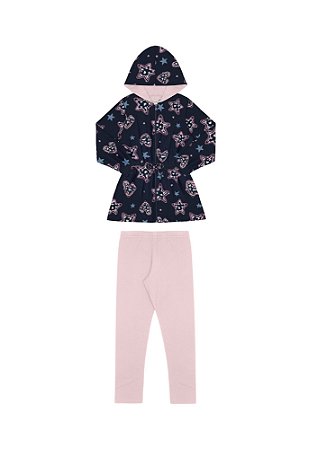 CONJUNTO INFANTIL MENINA COM PARKA ESTAMPADA | ALAKAZOO (4 ANOS)