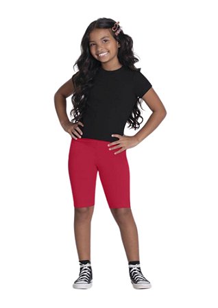 BERMUDA CICLISTA INFANTIL MENINA EM MALHA BÁSICA | ALAKAZOO (4 A 16 ANOS)