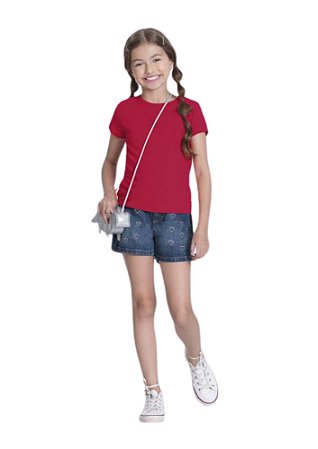 BLUSA INFANTIL MENINA EM MALHA COTTON BÁSICA | ALAKAZOO (1 A 16 ANOS)