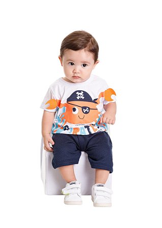 CONJUNTO BEBÊ MENINO CAMISETA E BERMUDA | PIMENTINHA (3M A 9M)