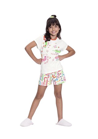 PIJAMA INFANTIL MENINA QUE BRILHA NO ESCURO | ALAKAZOO (6 ANOS)