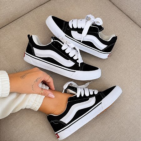 Vans KNU Feminino e Masculino - Preto / Branco
