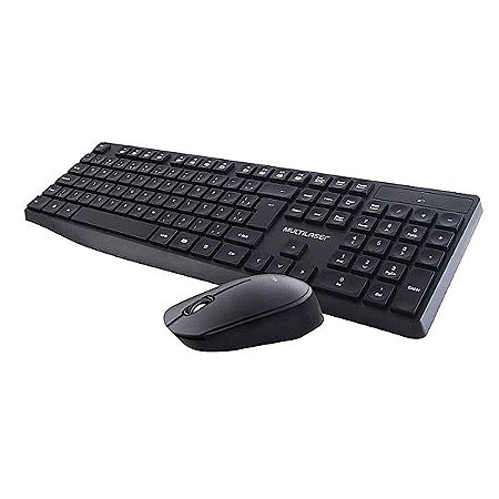 Teclado Côncavo e Mouse sem Fio Preto USB Multilaser - TC244