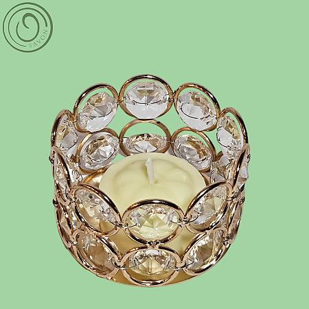Vela cristais dourado