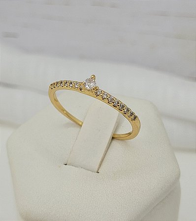 Anel solitário cravejado 3