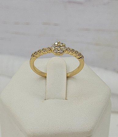 Anel solitário flor