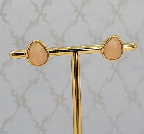 Brinco gota rubi rosa