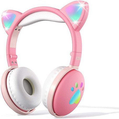 Fone De Ouvido Headphone Gato Gatinho Luzes Led