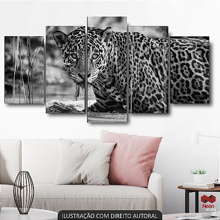 QUADRO DECORATIVO ONÇA PINTADA