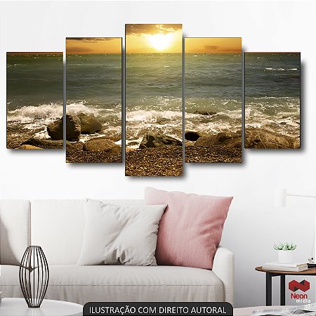 QUADRO DECORATIVO NASCER DO SOL NA PRAIA