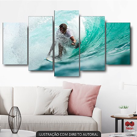 QUADRO DECORATIVO SURFISTA NA ONDA