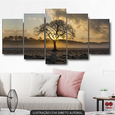 QUADRO DECORATIVO AMANHECER NO CAMPO