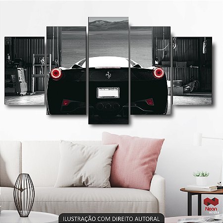 QUADRO DECORATIVO FERRARI PRETA