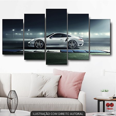 QUADRO DECORATIVO PORSCHE BRANCO