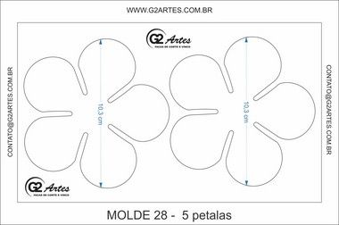 G2F 1180 - Molde 28 com 10,3 cm (5 Petalas)