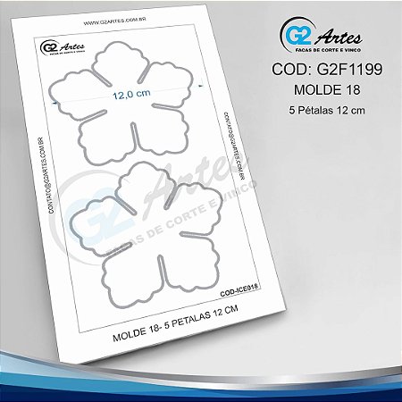 G2F 1199 - Molde 18 com 5 Pétalas 12 cm