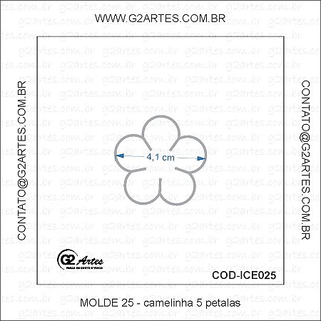ICE025 - Molde 25 – Camélinha 5 pétalas