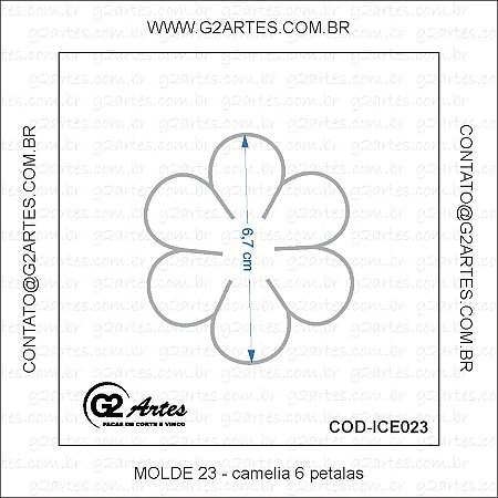 ICE023 - Molde 23 – Camélia 6 pétalas