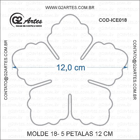 ICE018 - Molde 18 – 5 Pétalas 12 cm