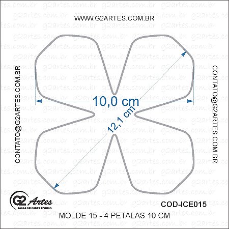 ICE015 - Molde 15 – 4 Pétalas 10 cm