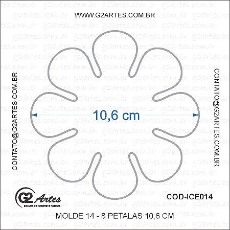 ICE014 - Molde 14 – 8 Pétalas 10,6 cm