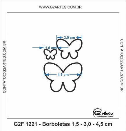 G2F 1221 - Borboletas 1,5 - 3,0 - 4,5 cm