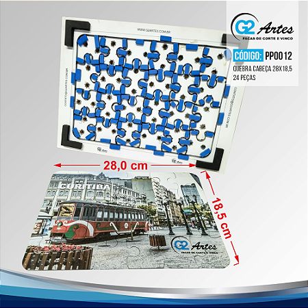 PP 0012 - Quebra cabeça 28x18,5 cm 24 peças