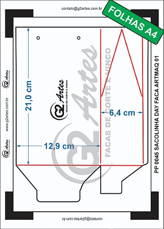 PP 0045 - Sacolinha Day Faca Artmaq FACA DUPLA