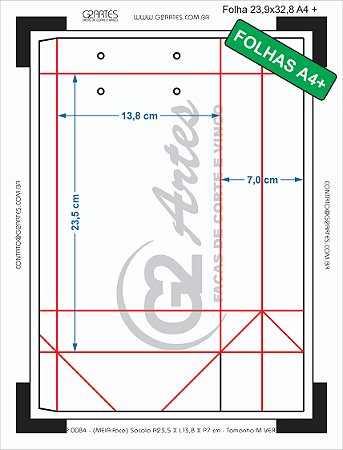 PP 0084 - (MEIA Faca) Sacola A23,5 X L13,8 X P7 cm - Tamanho M VERTICAL Papel A4+