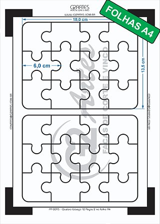 PP 0095 - Quebra Cabeça 12 Peças 2 na Folha A4