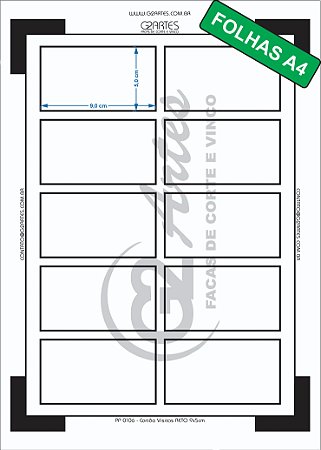 PP 0106 - Cartão Visitas RETO 9x5cm