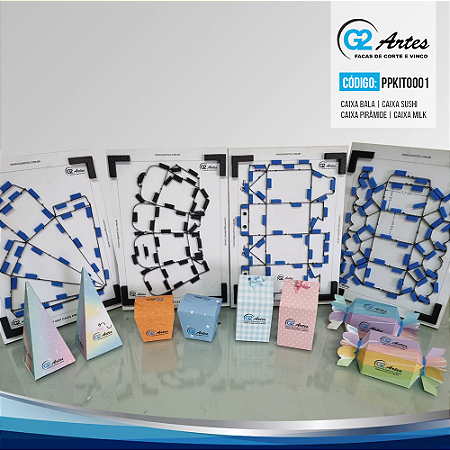 (PP KIT 0001) PP 0001-Caixa Bala 1 | PP 0005-Caixa Milk | PP 0006-Caixa Sushi | PP 0007-Caixa Pirâmide