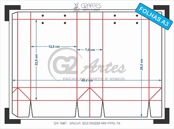 GR 7007 - Sacola 125 x 70 x 220 mm Papel A3