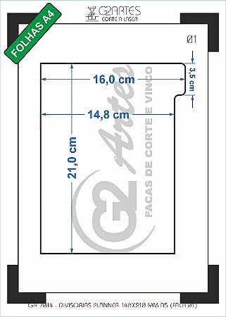 GR 7014 - Divisórias Planner 148x210 mm A5 (6 Facas)