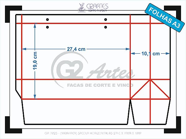 GR 7025 - (MEIA Faca) Sacola Horizontal A3 274C x 190A x 101P