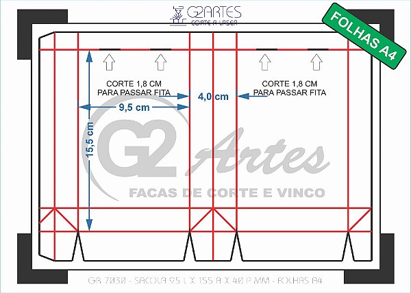GR 7030 - Sacola 95 L x 155 A x 40 P mm - Folhas A4