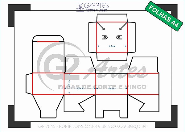 GR 7045 - Porta Jóias Colar E Brinco Com Berço A4