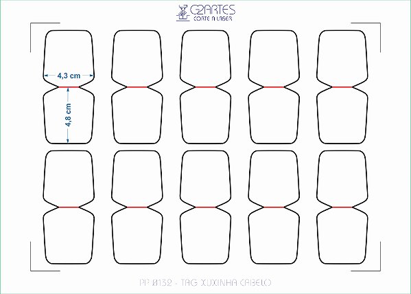 PP 0132 - Tag Xuxinha Cabelo