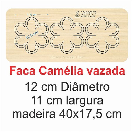 Faca Camelia vazada 12 cm