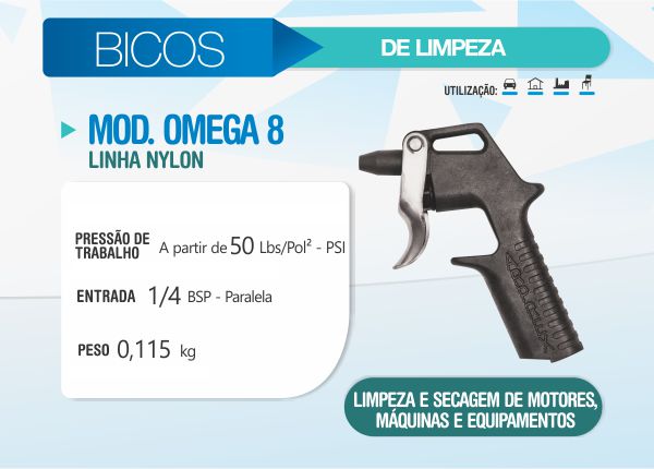 Pistola de ar para limpeza MOD 8