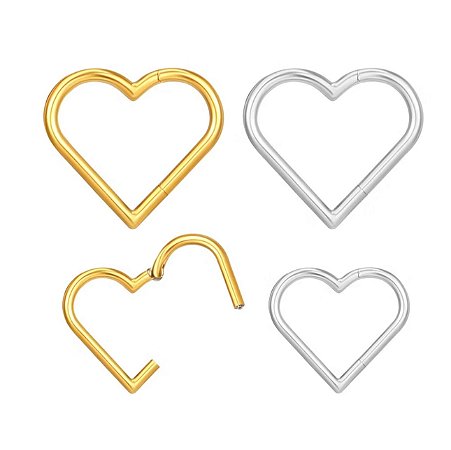 PIERCING ARGOLA CORAÇÃO LISA TITÂNIO