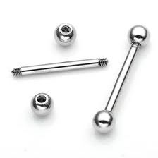 PIERCING BARBELL RETO TRAD. MAMILO TITÂNIO R EXT (UND)