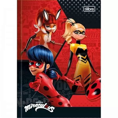 Caderno Pequeno 1/4 Brochura 48 Folhas Miraculous Ladybug TILIBRA