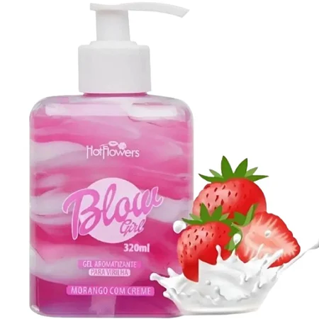 Blow Girl Gel Aromatizante Beijável para Virilha e Corpo Hot Flowers 320ml