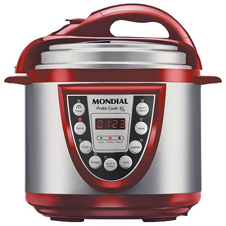 Panela de Pressao Eletrica Mondial 5L Pe-12 Vermelha - 220V